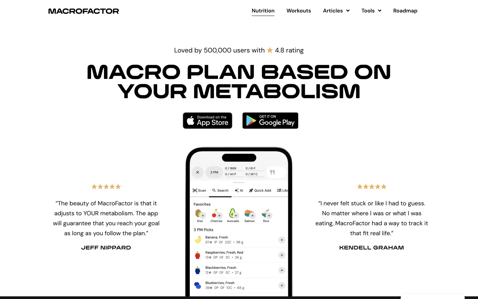 MacroFactor 产品首页