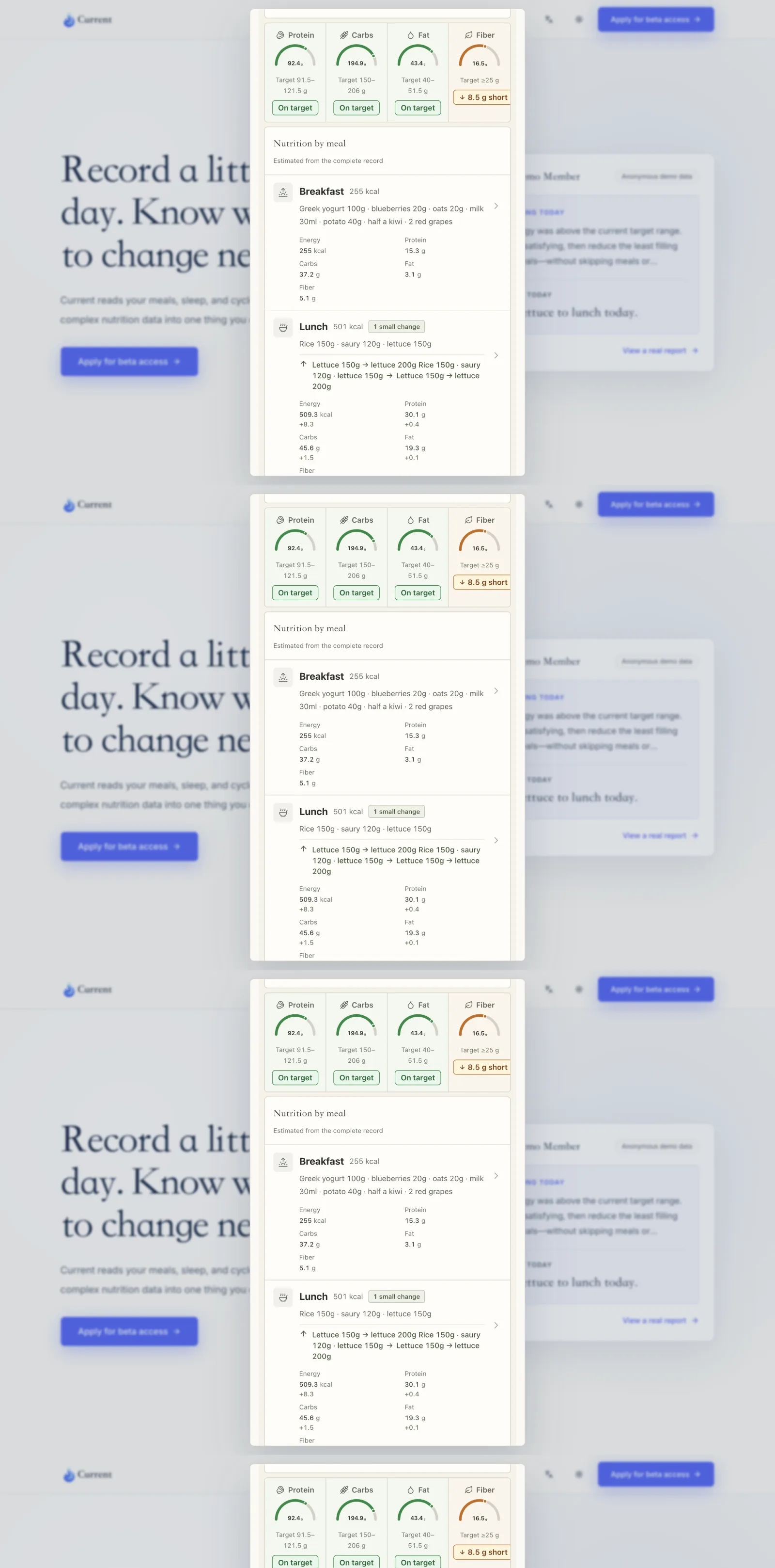 Current demo report